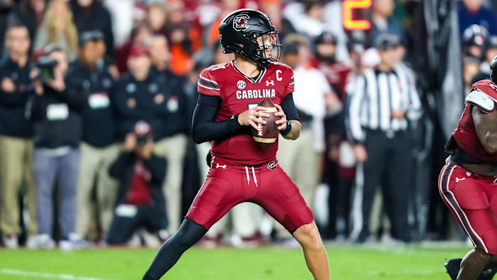 Nov 25, 2023; Columbia, South Carolina, USA; South Carolina Gamecocks quarterback Spencer Rattler