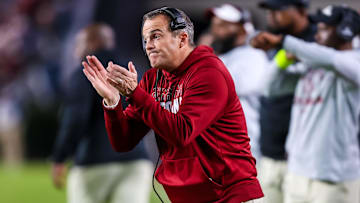 Nov 16, 2024; Columbia, South Carolina, USA; South Carolina Gamecocks head coach Shane Beamer reacts in the second half against the Missouri Tigers at Williams-Brice Stadium. Mandatory Credit: Jeff Blake-Imagn Images
