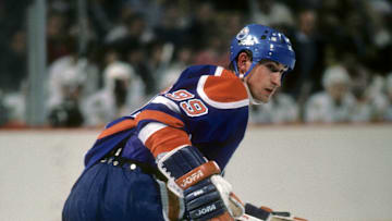 Unknown date 1986; Boston, MA, USA; FILE PHOTO; Edmonton Oilers center Wayne Gretzky (99) in action during the 1986-87 season at the Boston Garden. Mandatory Credit: Dick Raphael-Imagn Images