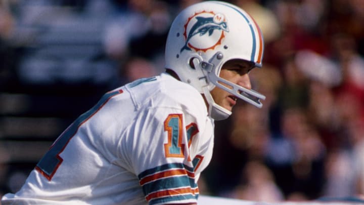 Oct 15, 1967; Boston, MA, USA; FILE PHOTO; Miami Dolphins quarterback Rick Norton (11) in action against the Boston Patriots at Fenway Park. The Patriots defeated the Dolphins 41-10. Mandatory Credit: Dick Raphael-Imagn Images