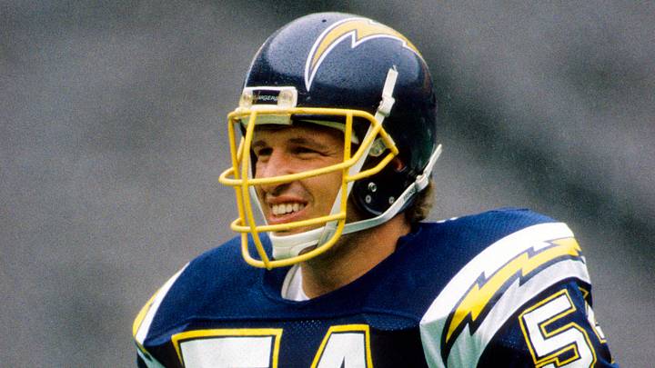 Oct 26, 1986; Philadelphia, PA, USA; FILE PHOTO; San Diego Chargers linebacker Billy Ray Smith (54) against the Philadelphia Eagles at Veterans Stadium. The Eagles defeated the Chargers 23-7. Mandatory Credit: USA TODAY Sports