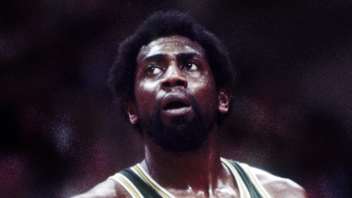 Feb 27, 1973; Atlanta, GA, USA; FILE PHOTO; Seattle Supersonics center Spencer Haywood (24) in action against the Atlanta Hawks at the Omni. Mandatory Credit: Many Rubio-USA TODAY Sports