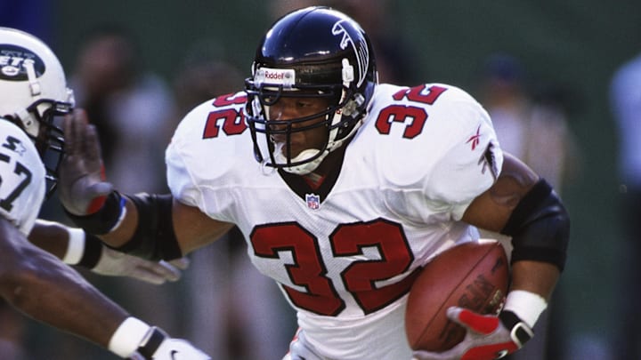 Former Atlanta Falcons running back Jamal Anderson was one of several former Falcons on the 2025 Hall of Fame Nominee class.