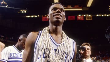 Mar 15, 1992; Birmingham, AL, USA: FILE PHOTO; Kentucky Wildcats guard Jamal Mashburn (24)