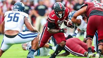 South Carolina football running back Rocket Sanders against Old Dominion