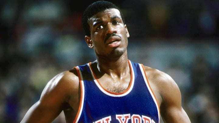 Feb 7, 1985; Portland, OR, USA: FILE PHOTO; New York Knicks forward Bernard King (30) against the Portland Trail Blazers at Memorial Coliseum. Mandatory Credit: Imagn Images