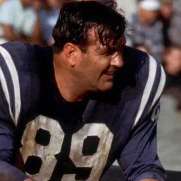 Unknown Date 1964; Unknown Location, USA; FILE PHOTO; Baltimore Colts defensive end (89) GINO MARCHETTI during the 1964 season. Mandatory Credit: Photo By David Boss- USA TODAY Sports © Copyright David Boss
