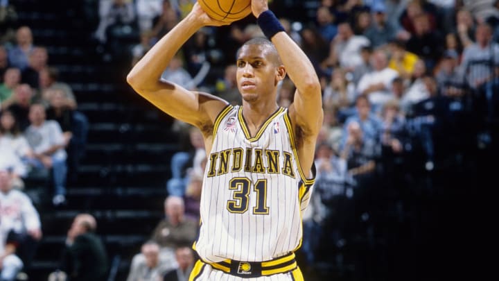 Unknown date; Indianapolis, IN, USA; FILE PHOTO; Indiana Pacers guard Reggie Miller (31) in action at Conseco Fieldhouse. Mandatory Credit: USA TODAY Sports