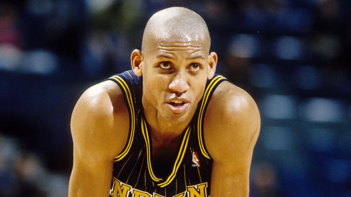 Unknown date, 1998; Miami, FL; USA; FILE PHOTO; Indiana Pacers guard Reggie Miller (31) on the court