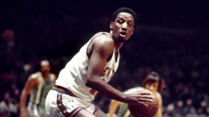 Unknown date; New York, NY, USA; FILE PHOTO; New York Knicks guard Dick Barnett (12) in action against the Atlanta Hawks at Madison Square Garden. Mandatory Credit: Manny Rubio-Imagn Images