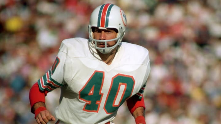 Miami Dolphins safety Dick Anderson in action during the 1973 season at the Orange Bowl.