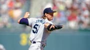 Seattle Mariners pitcher Randy Johnson in action against the Oakland Athletics at the Oakland Coliseum. 
