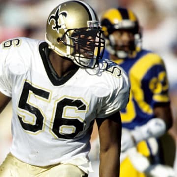 Dec 9, 1990; New Orleans Saints linebacker Pat Swilling (56) in action against the Los Angeles Rams