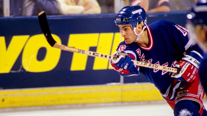 Dec 2, 1989; Los Angeles, CA; USA; FILE PHOTO; New York Rangers forward Tony Granato (18) in action against the Los Angeles Kings at The Forum. Mandatory Credit: RVR Photos-USA TODAY Sports