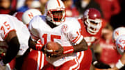 Nebraska quarterback Tommie Frazier in action against Oklahoma in 1992.