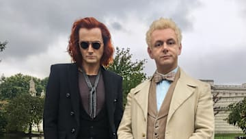 Photo: Good Omens First Look. Pictured: David Tennant and Michael Sheen Courtesy Amazon Prime Video