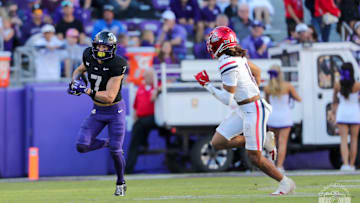 Former TCU wide receiver JP Richardson participated in Big 12 Pro Day with fellow receiver DylanWright.