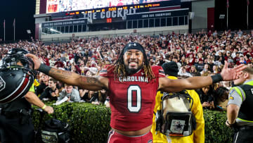 South Carolina football linebacker Debo Williams after beating Texas A&M during the 2022 season