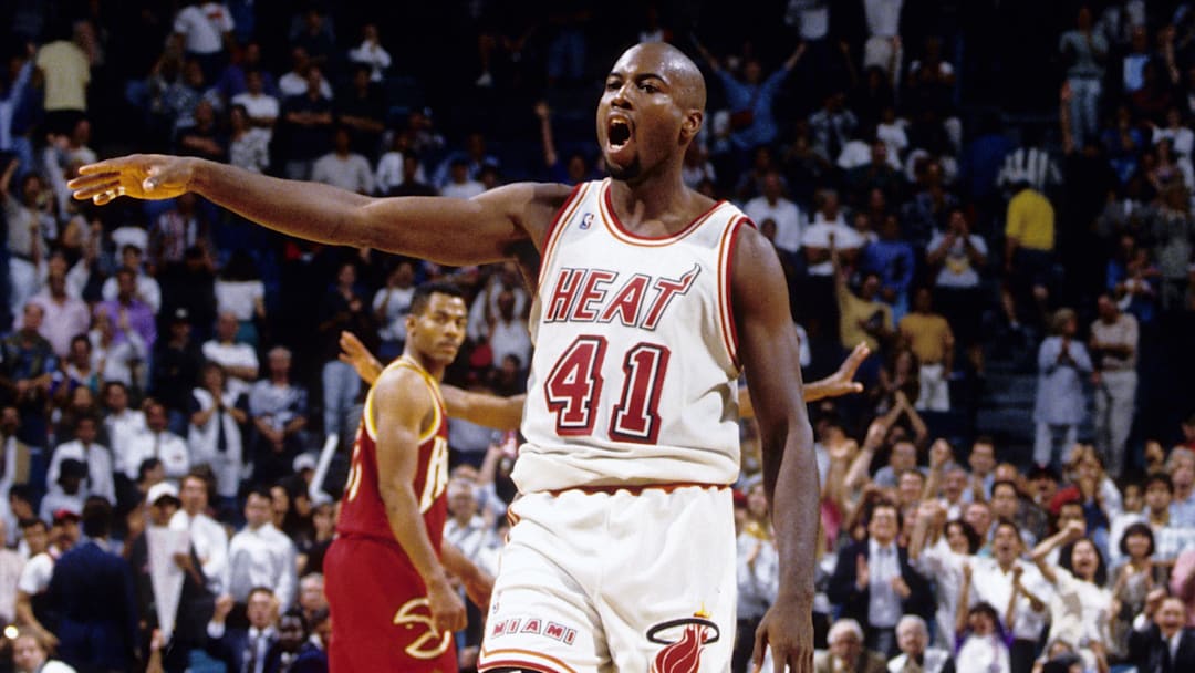 Unknown date; Miami, FL, USA; FILE PHOTO;  Miami Heat guard (41) Glen Rice reacts after hitting a 3 point jump shot during the 1995 season against the Atlanta Hawks at the Miami Arena. Mandatory Credit: Imagn Images © Copyright Imagn Images