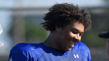 Offensive lineman Michael Carroll (#64) during practice on Friday, Aug. 2, 2024 on IMG Academy Football Media Day in Bradenton, Florida.