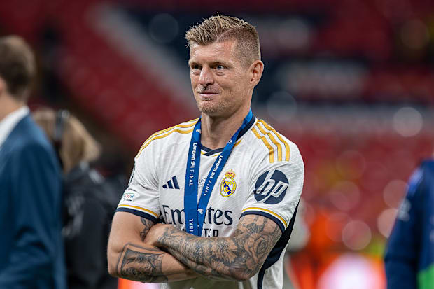 Toni Kroos smiling as Real Madrid.