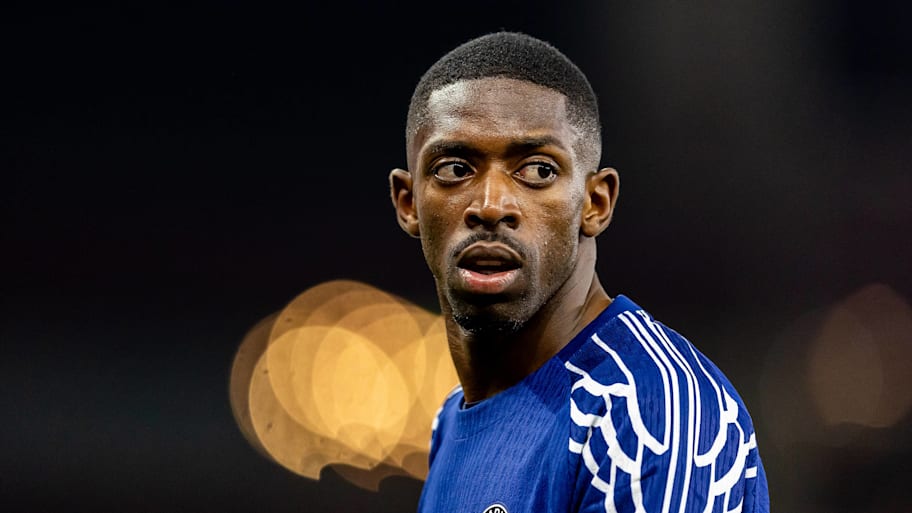 Ousmane Dembele in action for PSG against Aston Villa