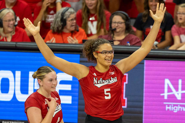 Nebraska middle blocker Rebeka Allick during the Red-White Scrimmage Saturday.