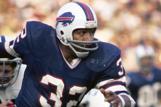 Buffalo Bills running back O.J. Simpson in action against the Baltimore Colts at Rich Stadium.