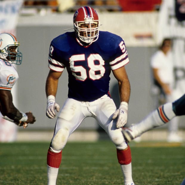 Former Buffalo Bills linebacker Shane Conlan during a game against the Miami Dolphins.