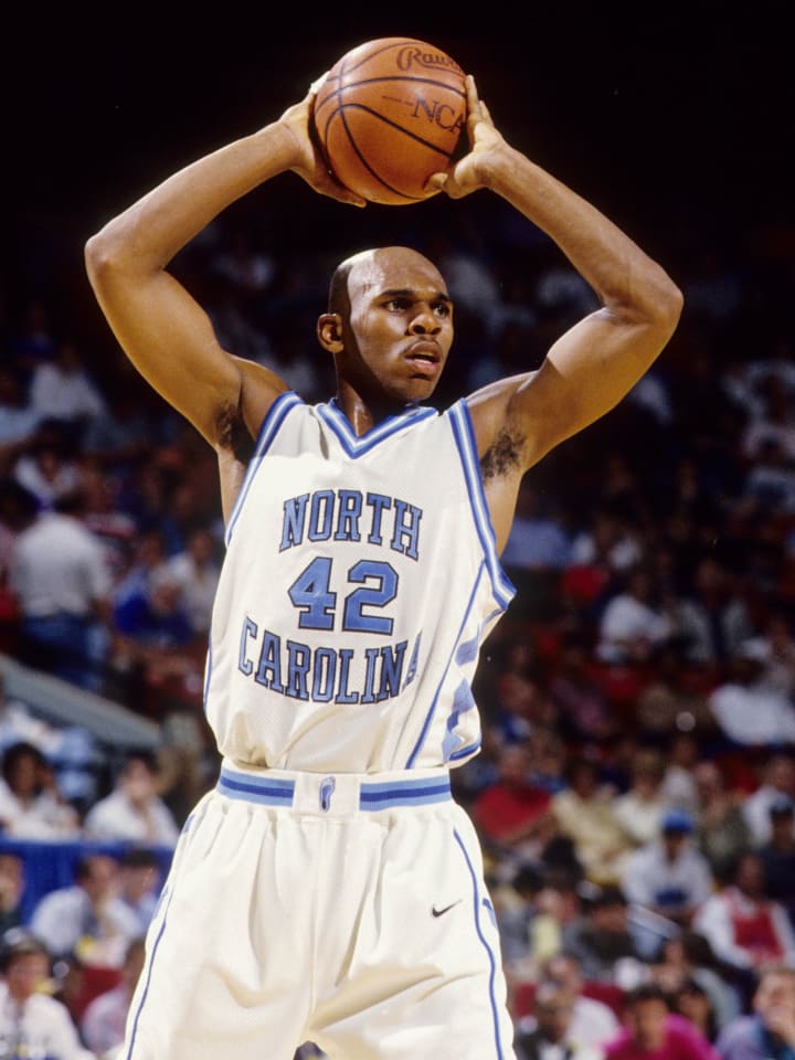 FILE PHOTO;  North Carolina Tarheels guard Jerry Stackhouse (42) in action. Mandatory Credit: USA TODAY Sports