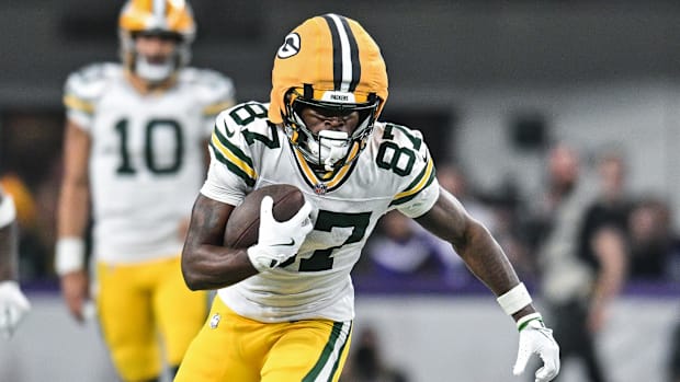 Green Bay Packers receiver Romeo Doubs.