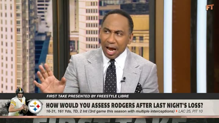 Stephen A. Smith was not impressed with Aaron Rodgers’s performance against the Chargers. 
