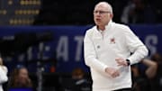 Mar 12, 2024; Washington, D.C., USA; Miami (Fl) Hurricanes head coach Jim Larranaga reacts after a foul call in their game against the Boston College Eagles in the first half at Capital One Arena. Mandatory Credit: Geoff Burke-USA TODAY Sports