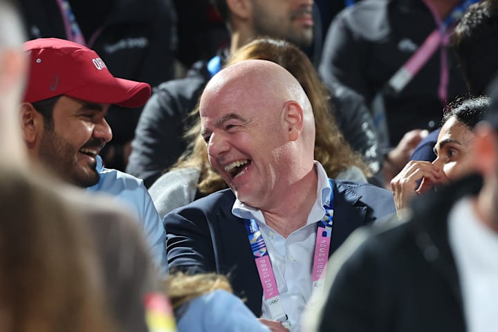 Gianni Infantino cackling.