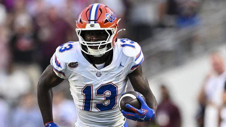 Oct 11, 2025; College Station, Texas, USA; Florida Gators running back Jadan Baugh (13) runs the ball during the first quarter against the Texas A&M Aggies at Kyle Field. Mandatory Credit: Maria Lysaker-Imagn Images 