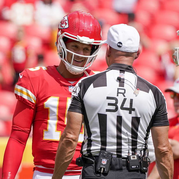 Patrick Mahomes and Clete Blakeman