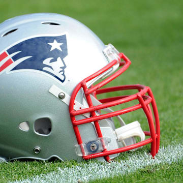 Dec 23, 2012; Jacksonville, FL, USA; New England Patriots helmet sits on the field before start of the game against the Jacksonville Jaguars at EverBank Field.  Mandatory Credit: Melina Vastola-Imagn Images