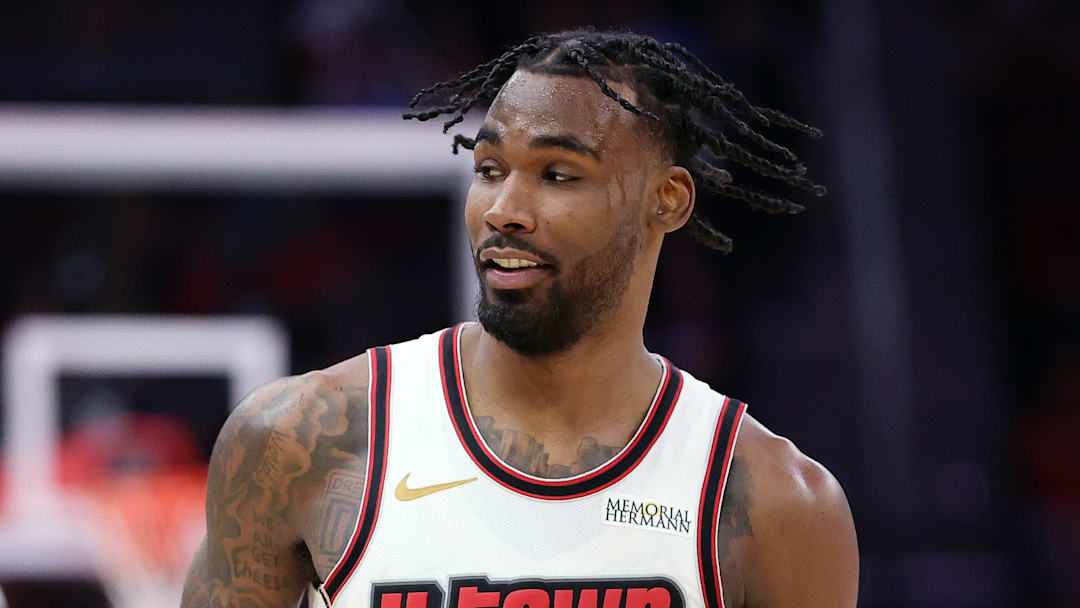 Rockets forward Tari Eason reacts during game against the Phoenix Suns. 