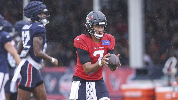 Houston Texans quarterback C.J. Stroud (7) during training camp at Houston Methodist Training Center.