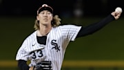 Chicago White Sox pitcher Hagen Smith throws during the Arizona Fall League Fall Stars Game at Sloan Park.