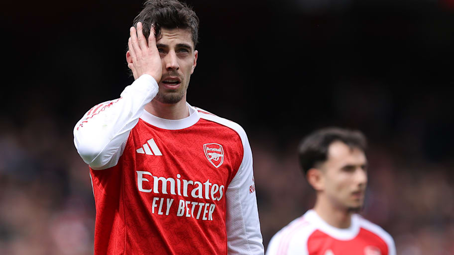 Kai Havertz holding his head.