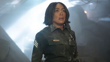 9-1-1 - “Seismic Shifts” - The 118, still reeling from their recent loss, is dispatched to a mass casualty event after a high-rise apartment building collapses. Then, Athena and Chimney have to work together to save a familiar face.THURSDAY, MAY 15 (8:00-9:00 p.m. EDT) on ABC. (Disney/Christopher Willard) 
ANGELA BASSETT
