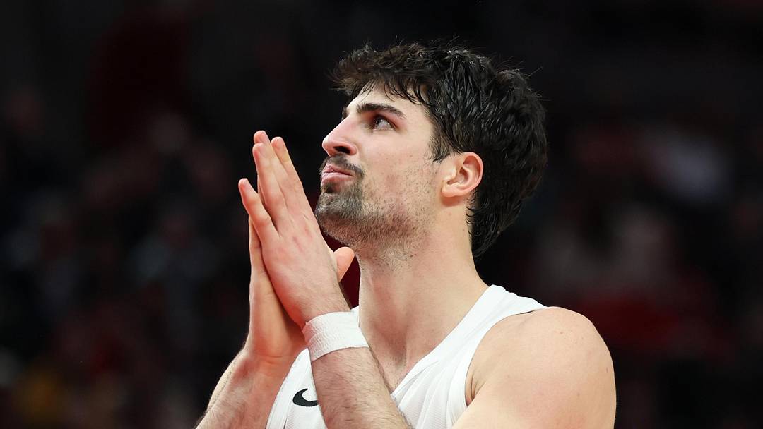 Mar 10, 2026; Portland, Oregon, USA;  Portland Trail Blazers forward Deni Avdija (8) reacts to gameplay against the Charlotte Hornets during the second half at Moda Center. Mandatory Credit: Jaime Valdez-Imagn Images