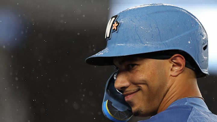 Sep 27, 2025; Washington, District of Columbia, USA; Washington Nationals outfielder Daylen Lile (51) stands on the field during a pitching change against the Chicago White Sox during the seventh inning at Nationals Park. Mandatory Credit: Geoff Burke-Imagn Images