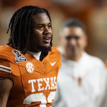 Texas Longhorns running back Jaydon Blue against the Clemson Tigers during the College Football Playoff.