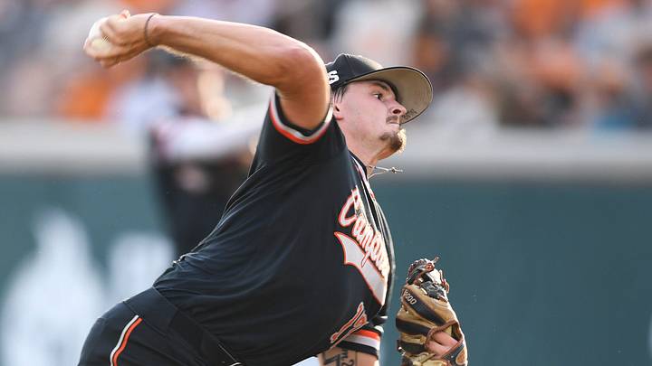 Campbell pitcher Cade Kuehler pitches during the NCAA Baseball Tournament Knoxville Regional between the Tennessee Volunteers and Campbell Fighting Camels held at Lindsey Nelson Stadium on Saturday, June 4, 2022.

Utvcampbell0604 0183