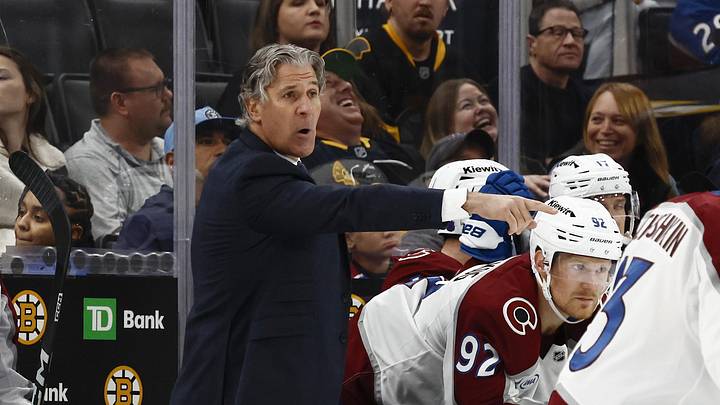 Oct 25, 2025; Boston, Massachusetts, USA; Colorado Avalanche head coach Jared Bednar during the game against the Boston Bruins at TD Garden. Mandatory Credit: Winslow Townson-Imagn Images