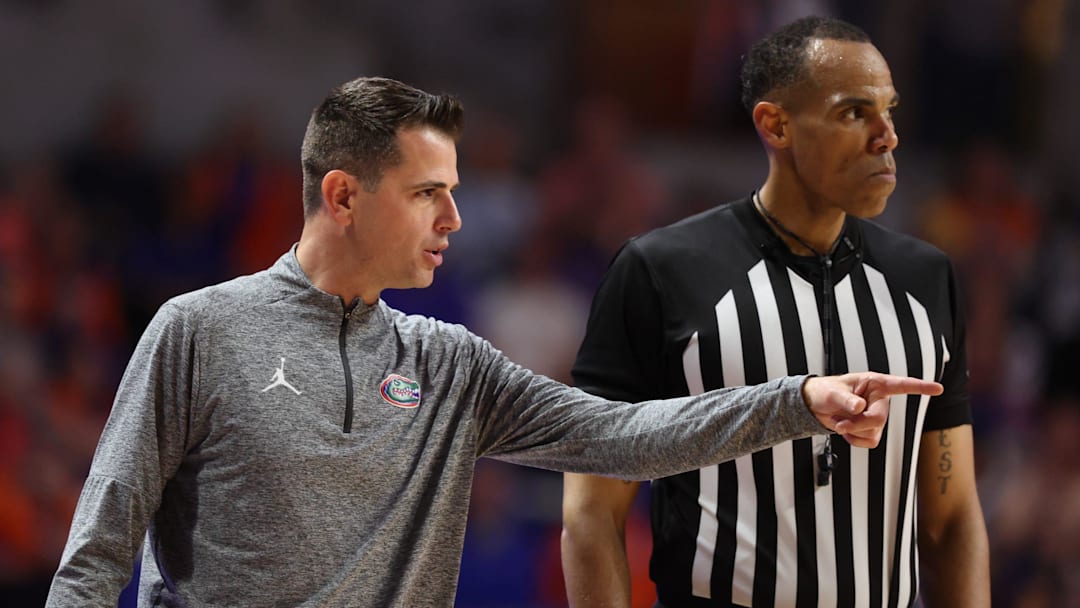 Florida head coach Todd Golden reacts during the second half of an NCAA mens basketball game against Mississippi State at Steven C. O'Connell Center Exactek arena in Gainesville, FL on Tuesday, March 3, 2026. [Alan Youngblood/Gainesville Sun]