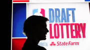 May 12, 2024; Chicago, IL, USA; Kansas’ Johnny Furphy NBA  at the Draft Lottery at McCormick Place