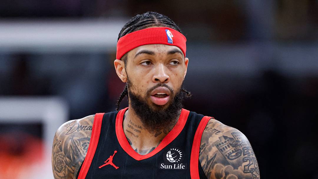 Toronto Raptors forward Brandon Ingram (3) reactsat United Center on February 19, 2026.
